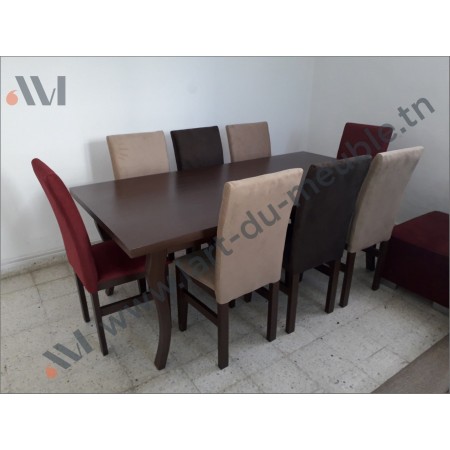 Salle a manger structure bois Model  Capitonner 8 places 