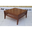 TABLE BASSE CARRE ACAJOU