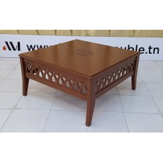 TABLE BASSE CARRE ACAJOU