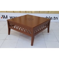 TABLE BASSE CARRE ACAJOU