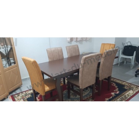 Salle a manger structure bois Model capitonner Matelasse 6 P