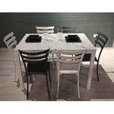 TABLE Race marbre blanc