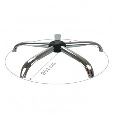 Pied de Chaise de bureau 5 branches, diamètre 64 cm en acier chromé