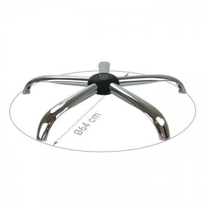 Pied de Chaise de bureau 5 branches, diamètre 64 cm en acier chromé