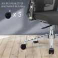 jeu de 5 roulettes universelles noires pour fauteuil