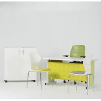 BUREAU SIMPLE OVAL CAPITONNE