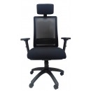 BURGY - Chaise de Bureau Synchrone avec Accoudoirs et Têtière