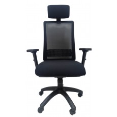 BURGY - Chaise de Bureau Synchrone avec Accoudoirs et Têtière