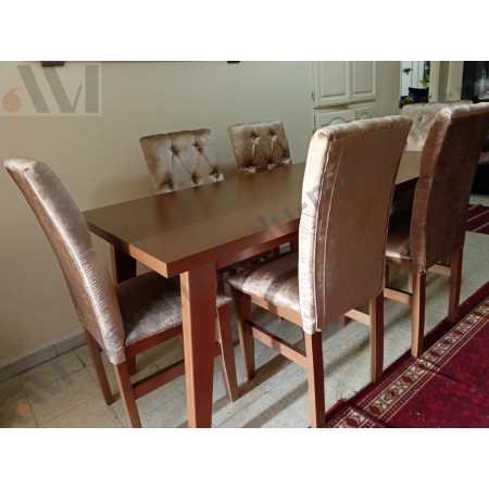 Salle a manger structure bois Model capitonner Matelasse 6 P