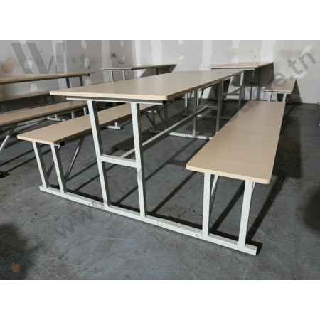 TABLE RÉFECTOIRE AVEC BANQUETTE