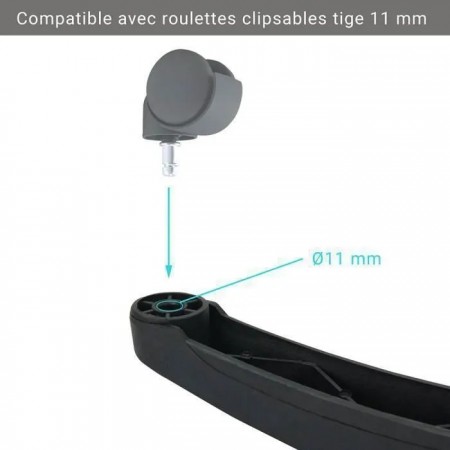 Pied de Chaise de bureau Nylon noir Diamètre 56 cm