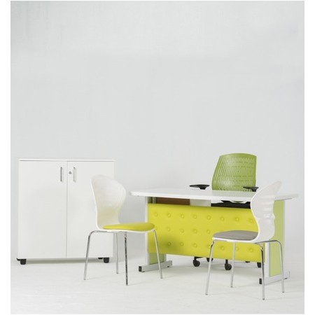 BUREAU SIMPLE OVAL CAPITONNE
